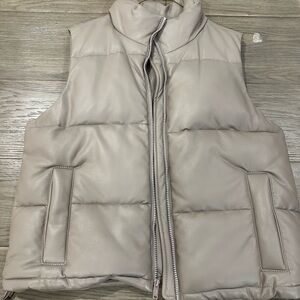 Hollister Puffer Vest (pleather) Dusty Rose color
